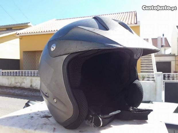 capacete nau aberto cinza impecavel