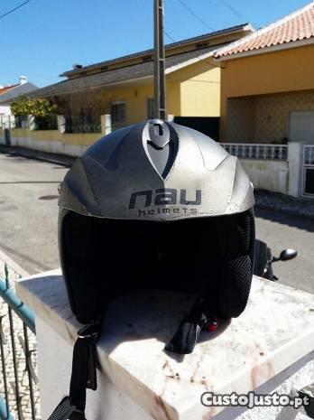 capacete nau aberto cinza impecavel