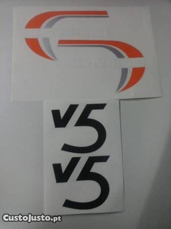 Autocolantes laranja e amarelos Sachs V5