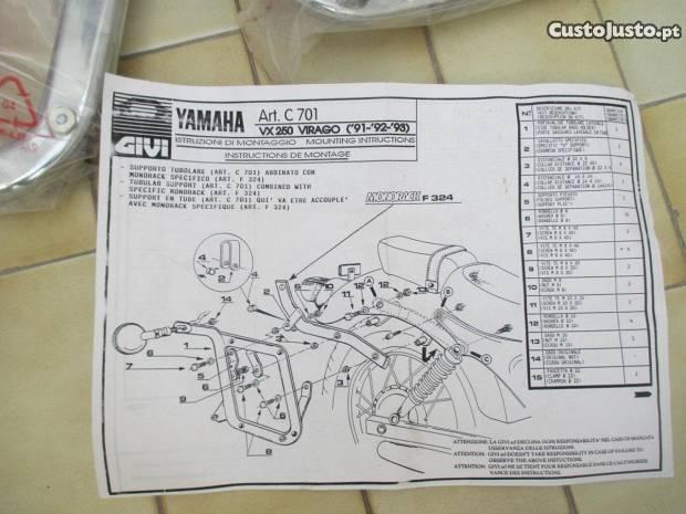 suporte de mala para yamaha virago 250