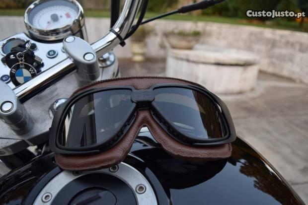 Óculos de motard tipo aviador de luxo para chopper
