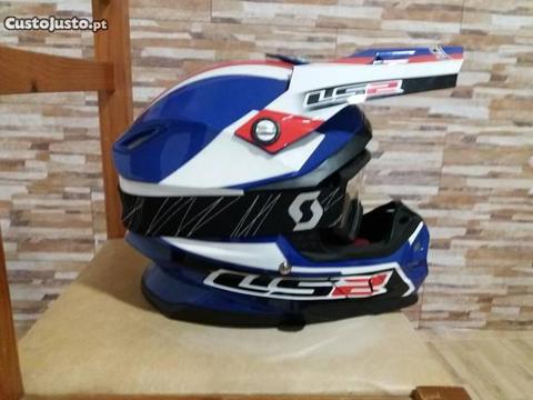 Capacete LS2 + oculos SCOTT