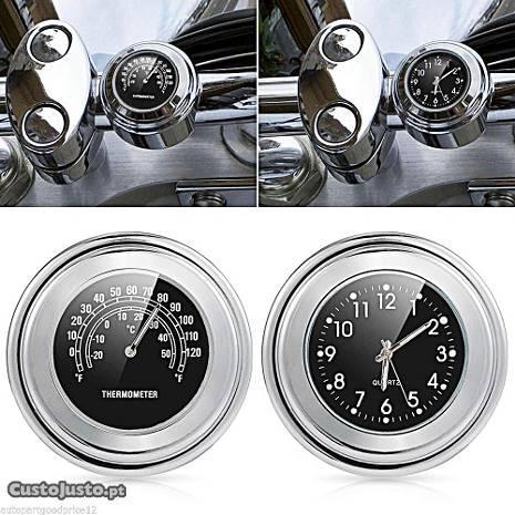 Relógio e termometro para motos
