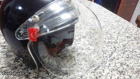 Viseira bolha para capacete mota com suporte