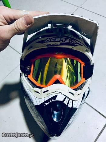 Capacete Acerbis + Oculos ProGrip