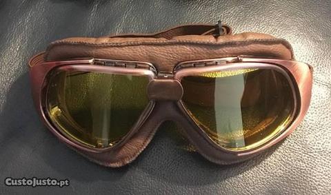 Óculos novos castanh-cobre retro café racer vintag