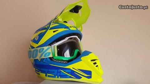 Capacete Acerbis óculos 100%