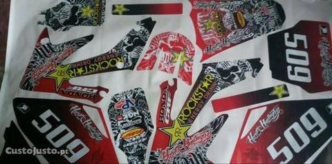 Autocolantes Honda crf 250 2008 + kit rock star