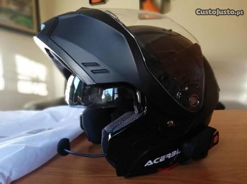 Capacete modular Acerbis com auricular tamanhos M