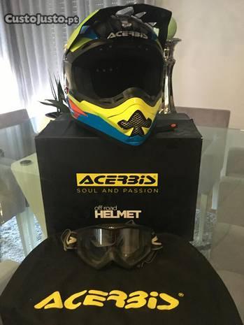 Capacete ACERBIS (como Novo) + Óculos SCOTT