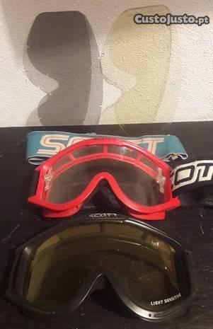 Óculos Scott + micas baratos motocross enduro